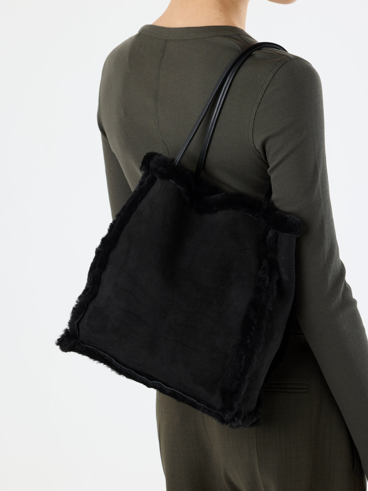 Nell Merino Shearling Tote Bag