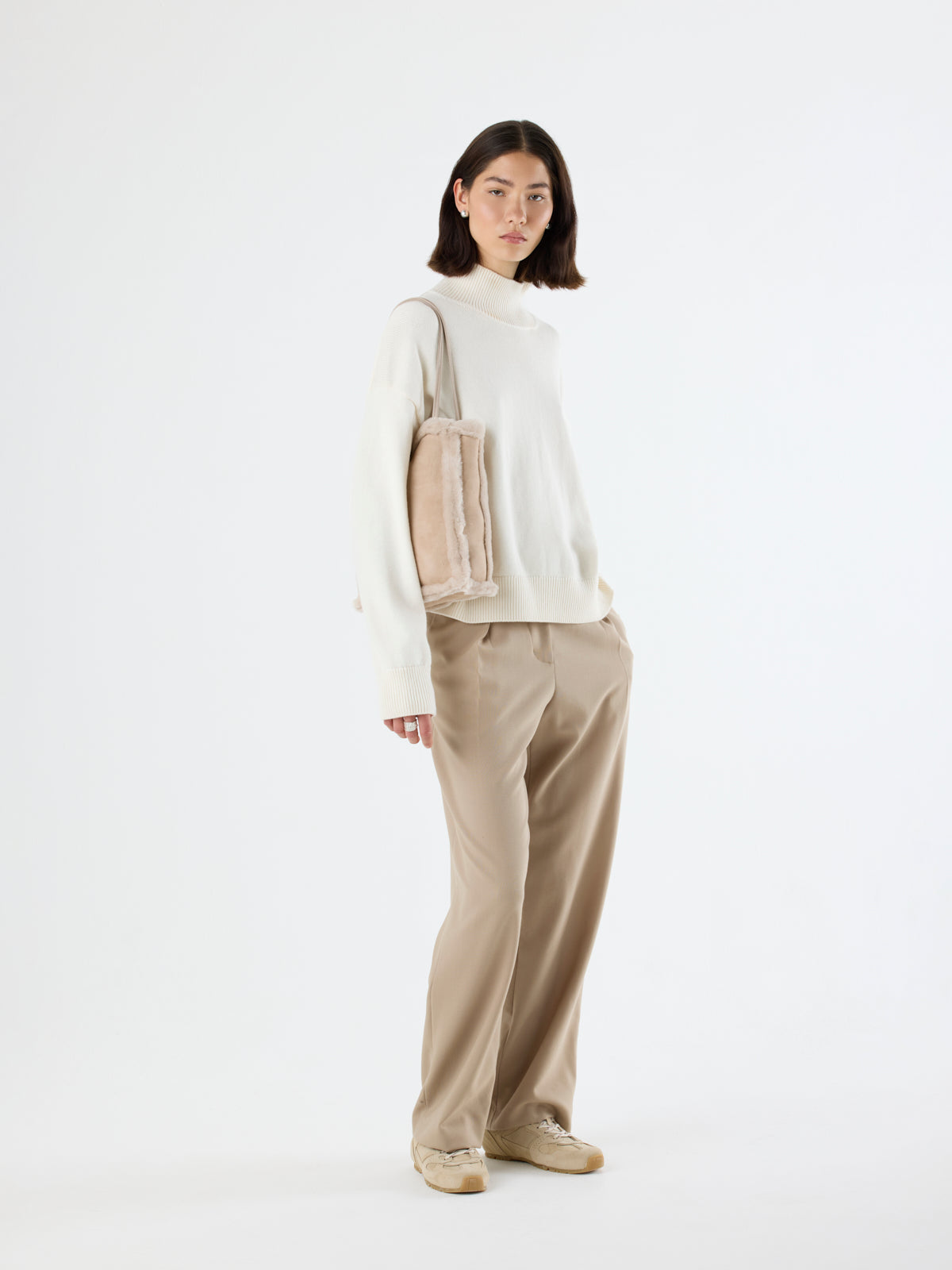 Nell Merino Shearling Tote Bag