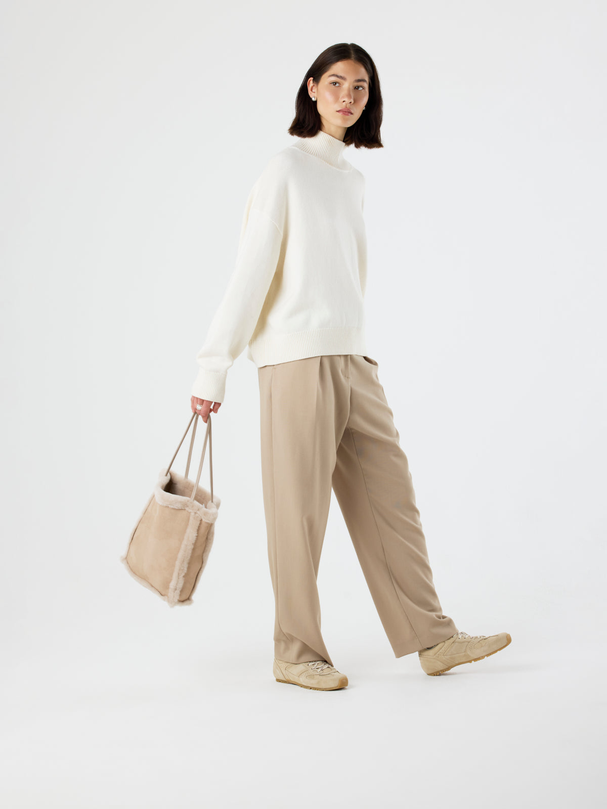 Nell Merino Shearling Tote Bag