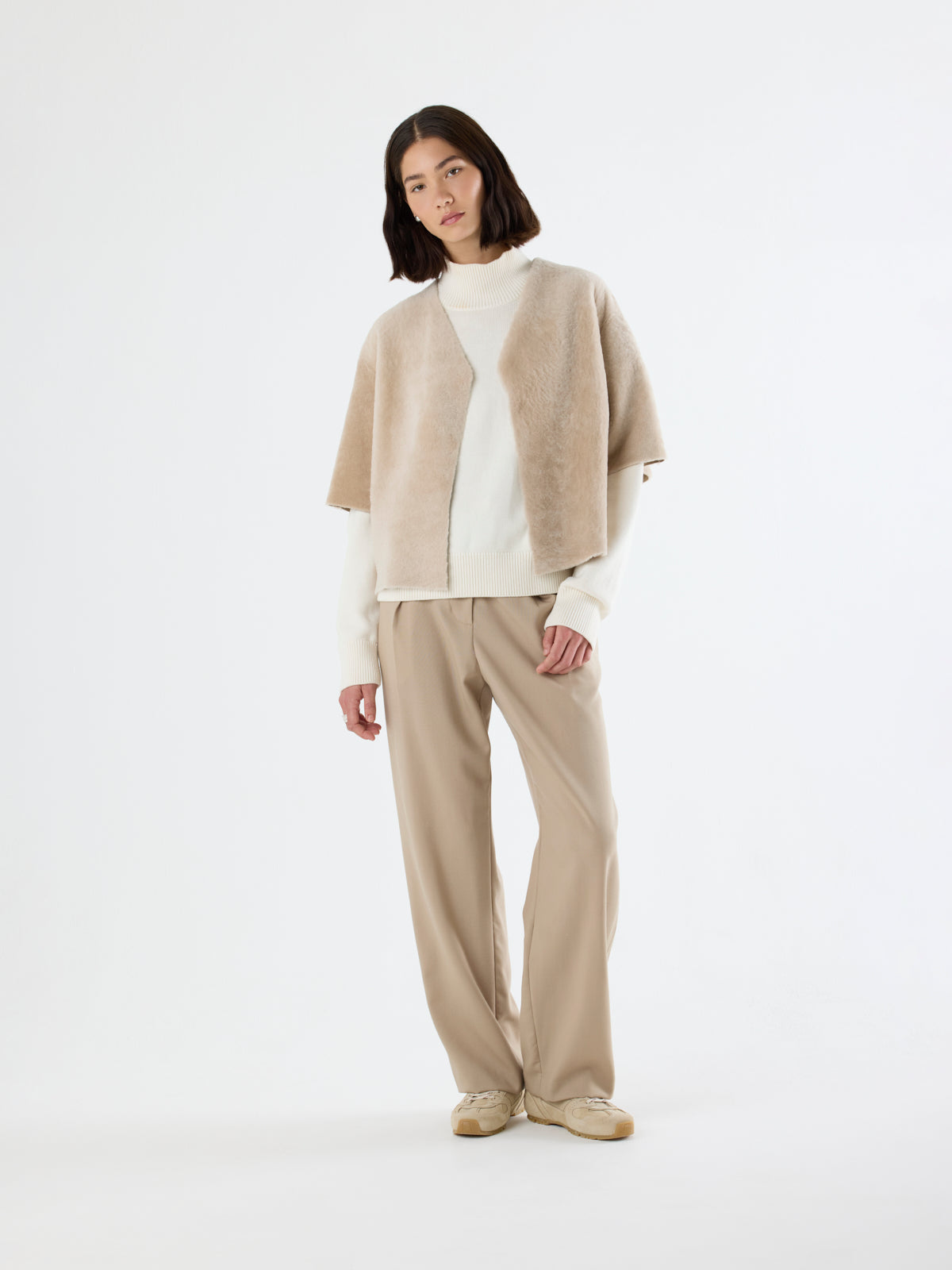 Lightweight Short Sleeve Shearling Cardigan