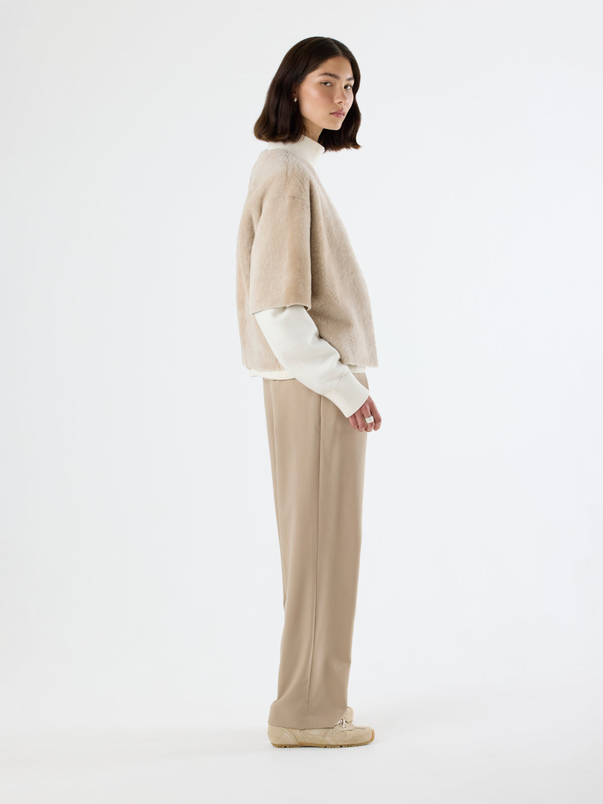 Lightweight Short Sleeve Shearling Cardigan