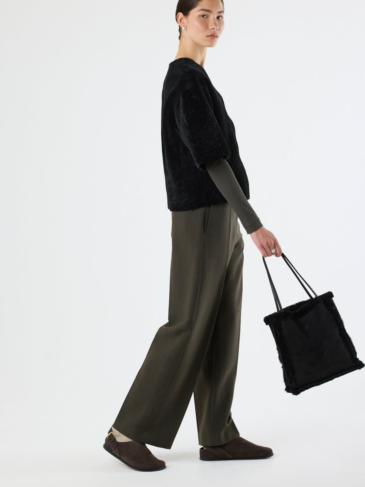 Lightweight Short Sleeve Shearling Cardigan