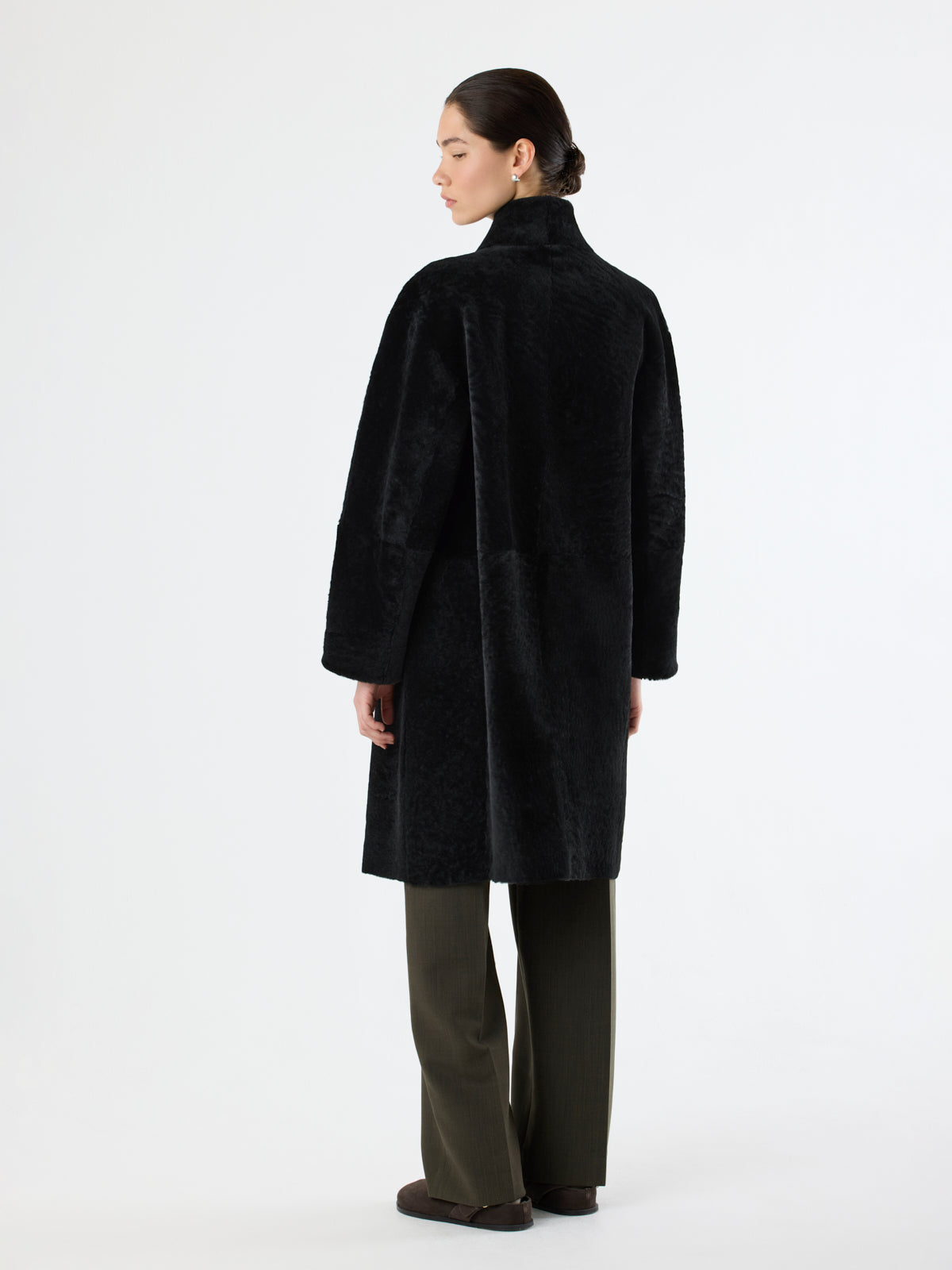 Stand Collar Shearling Coat