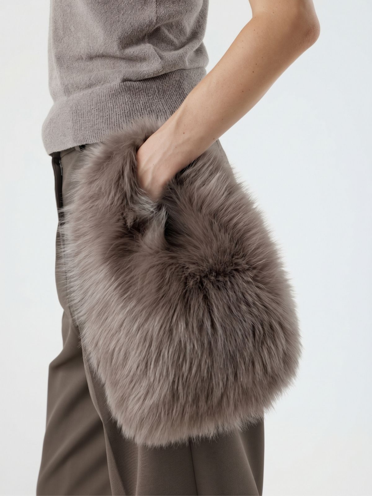 Toscana Shearling Mini Slouch Bag