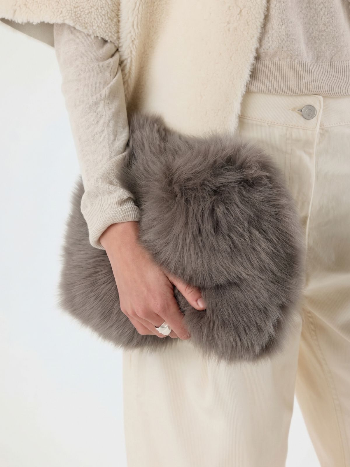Soft Shearling Clutch