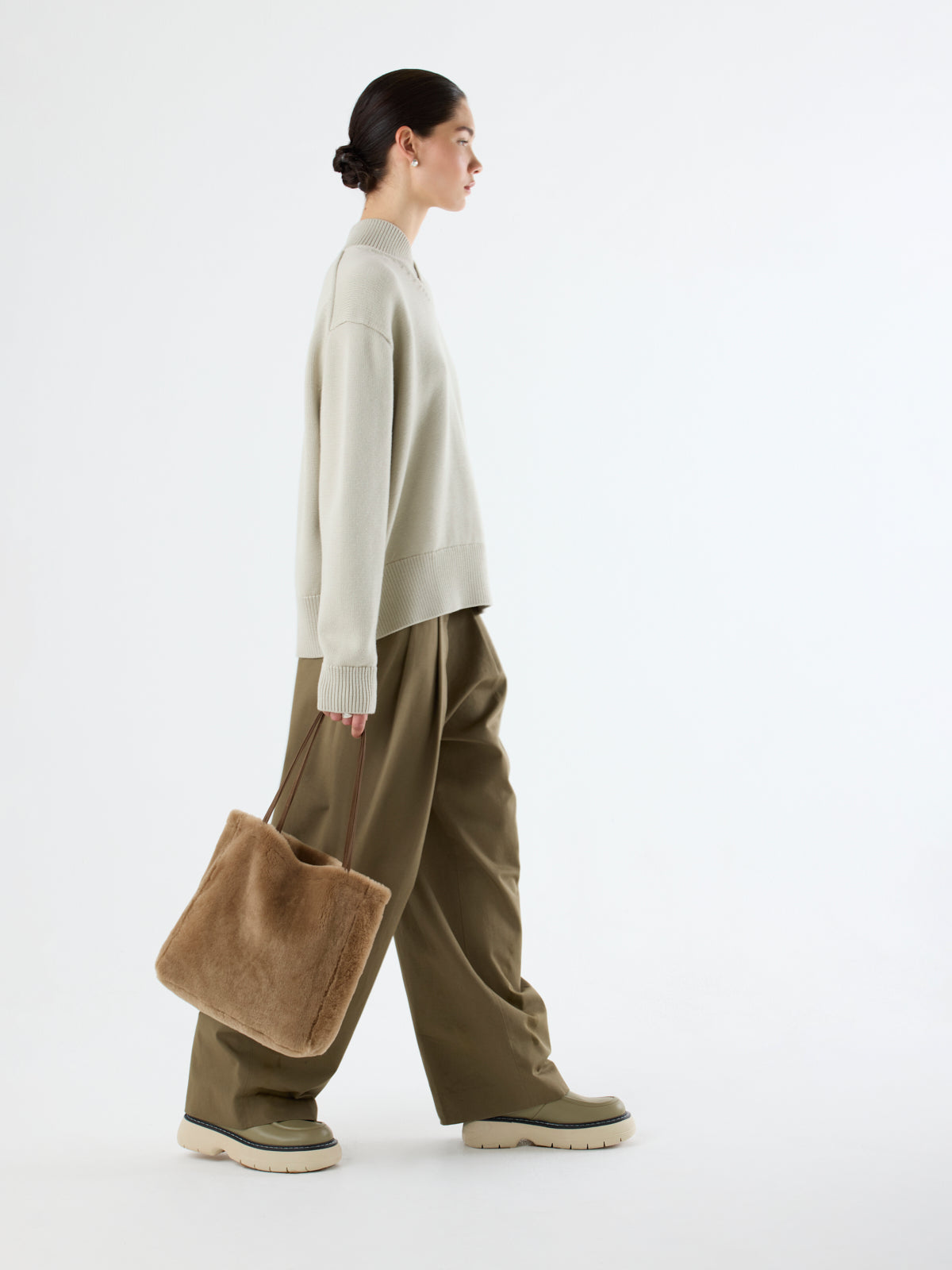 Tory Shearling Tote Bag