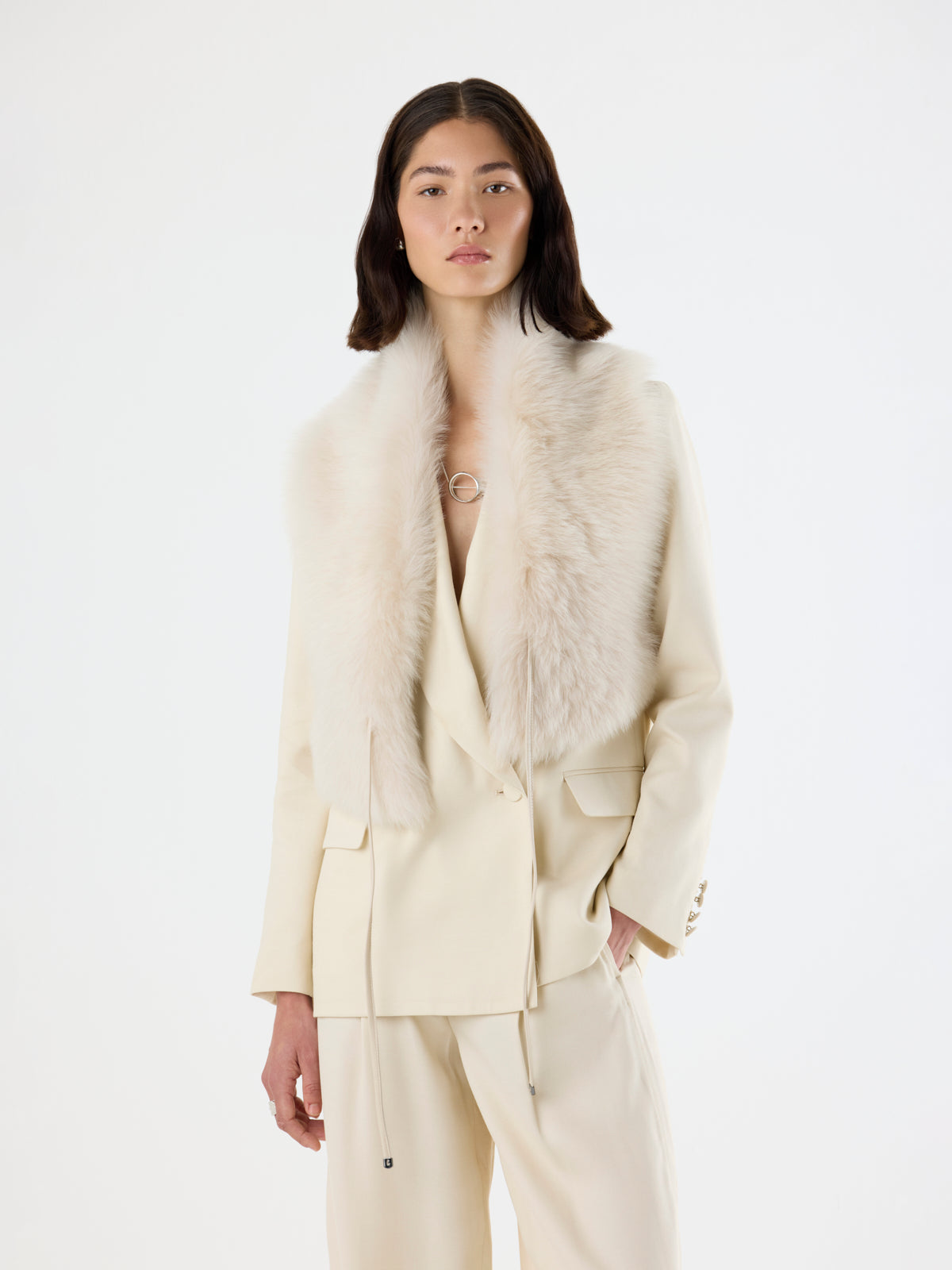 Toscana Shearling Shawl Scarf