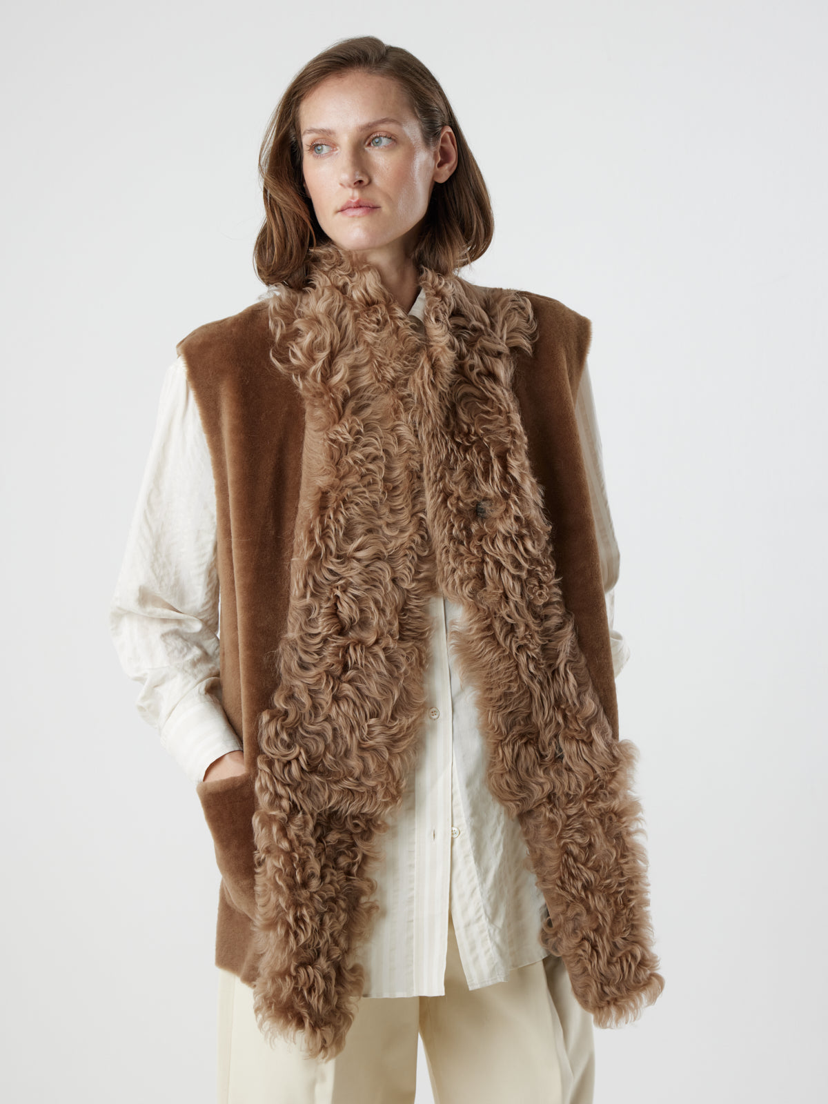 Stand Collar Taper Gilet