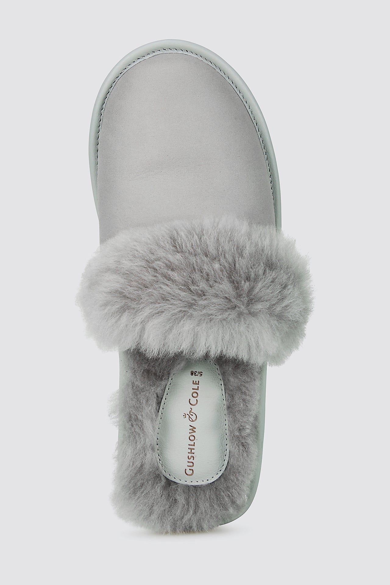 grey shearling travel slider slippers - women | gushlow and cole - cell image 3