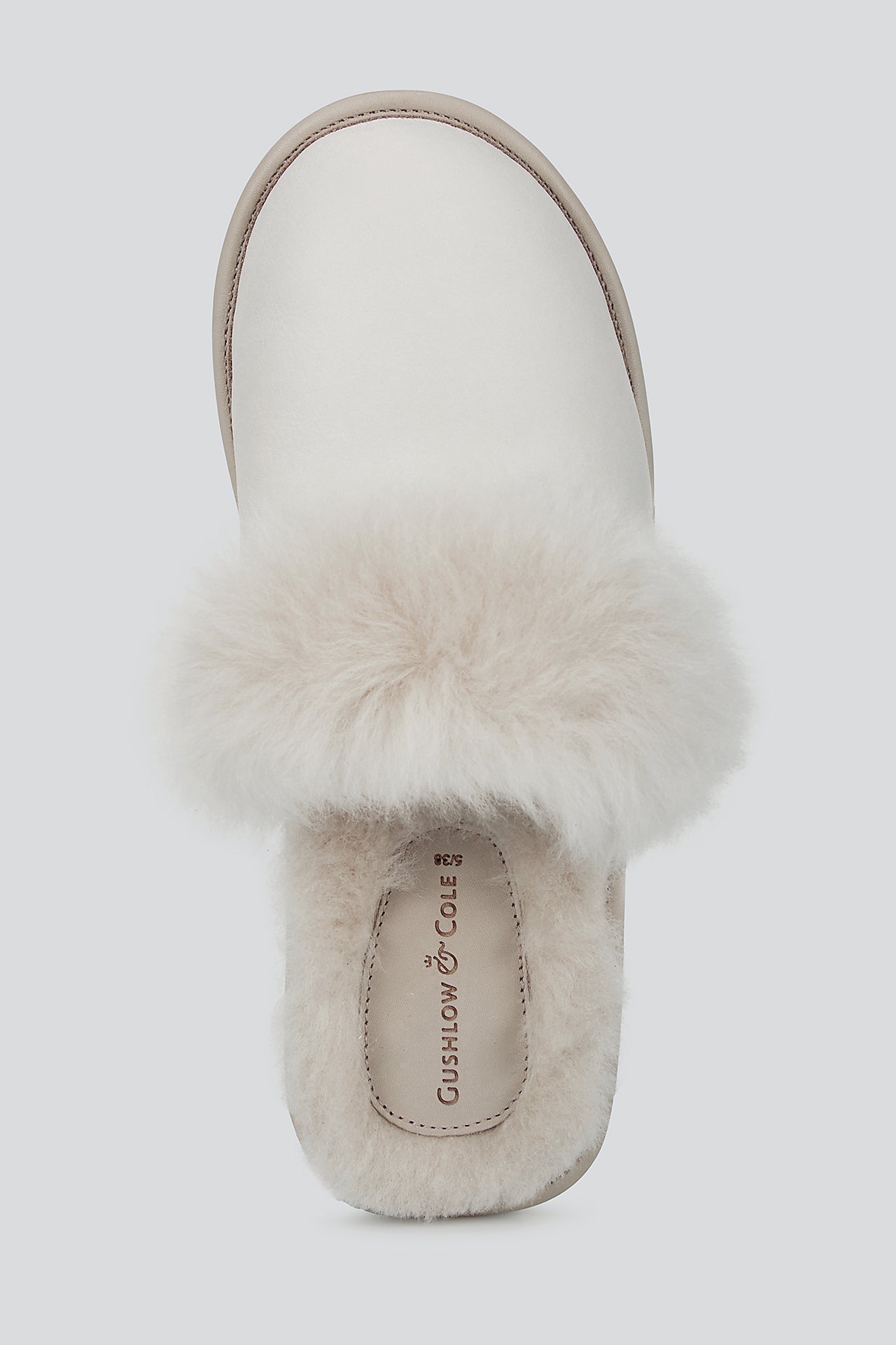 cream shearling travel slider slippers - women | gushlow and cole - cell image 3