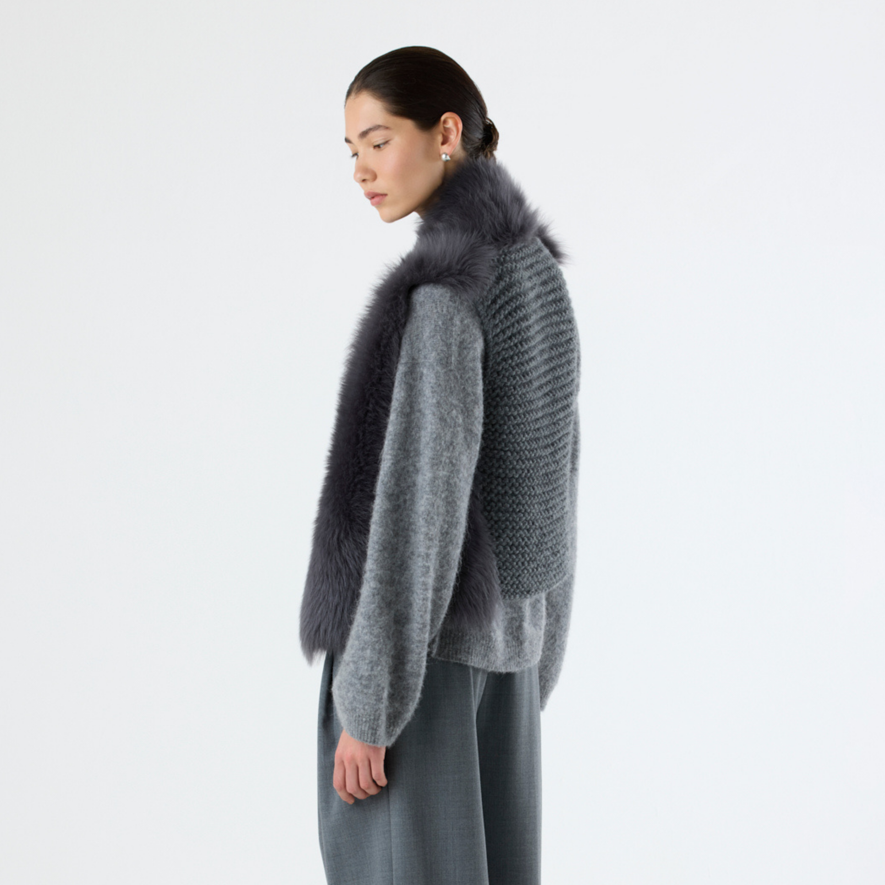 woman wearing knit back gilet by gushlow and cole - news, evolution of the knit back shearling gilet
