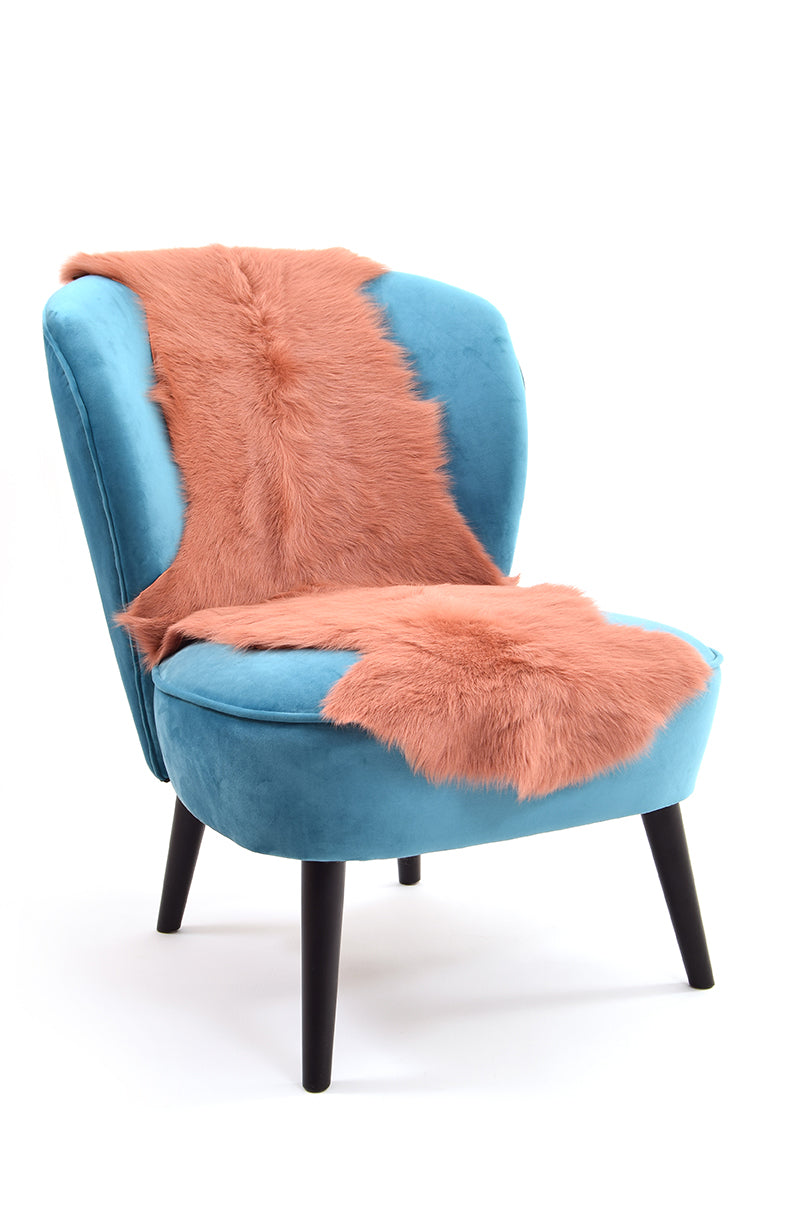 Double Toscana Sheepskin Rug in Cantaloupe Orange side