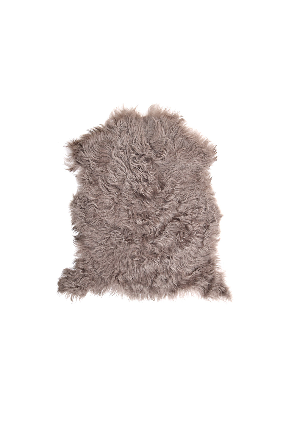 Small Curly Toscana Sheepskin Rug in Taupe cut out