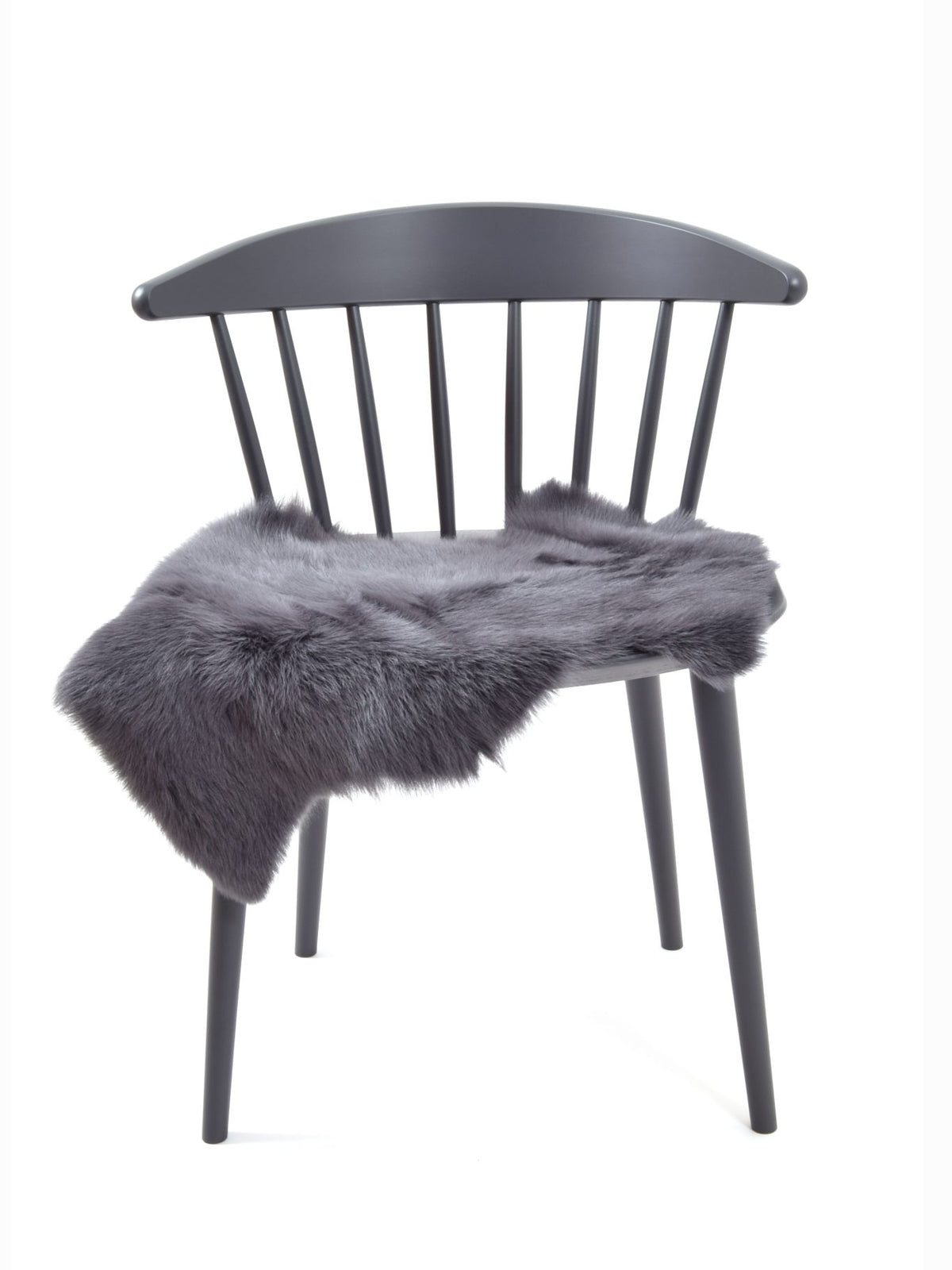 Small Toscana Sheepskin Rug in Dark Grey side front