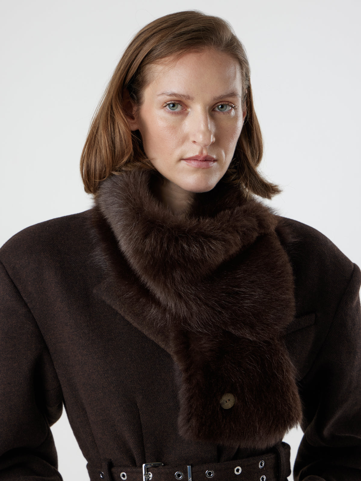Baby Button Shearling Scarf