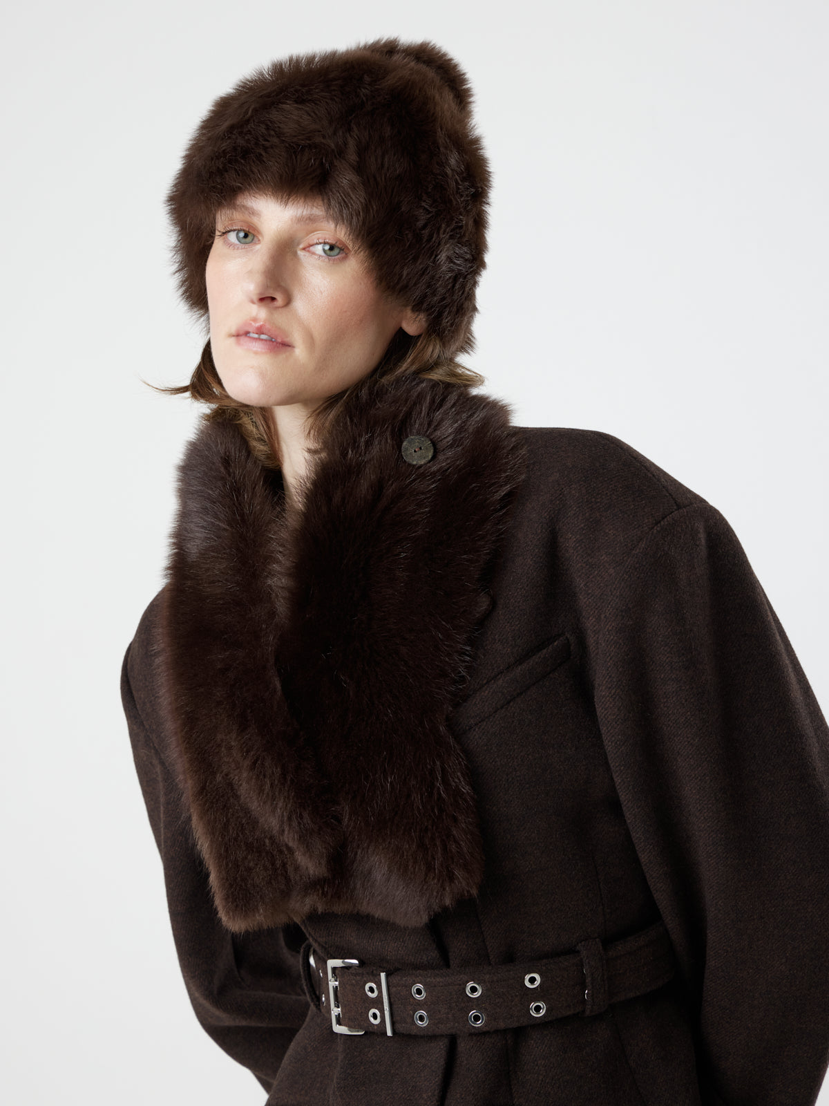Baby Button Shearling Scarf