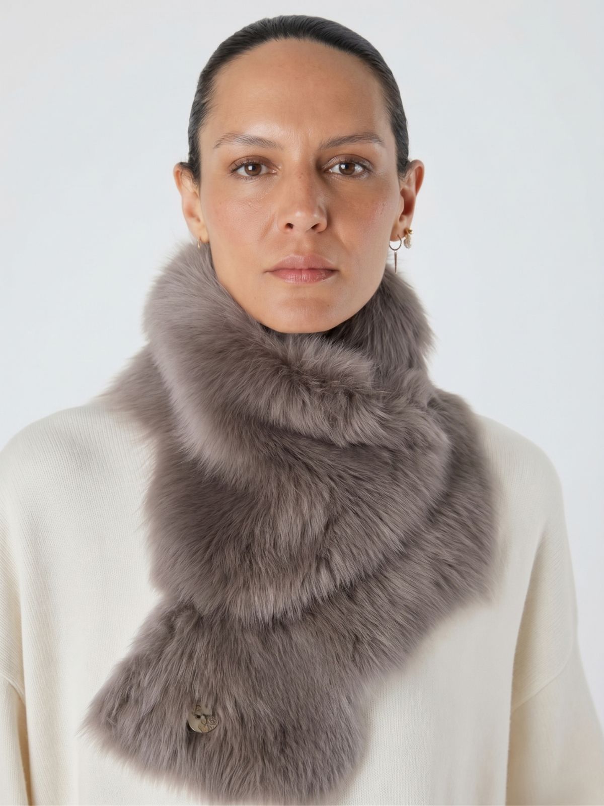 Baby Button Shearling Scarf