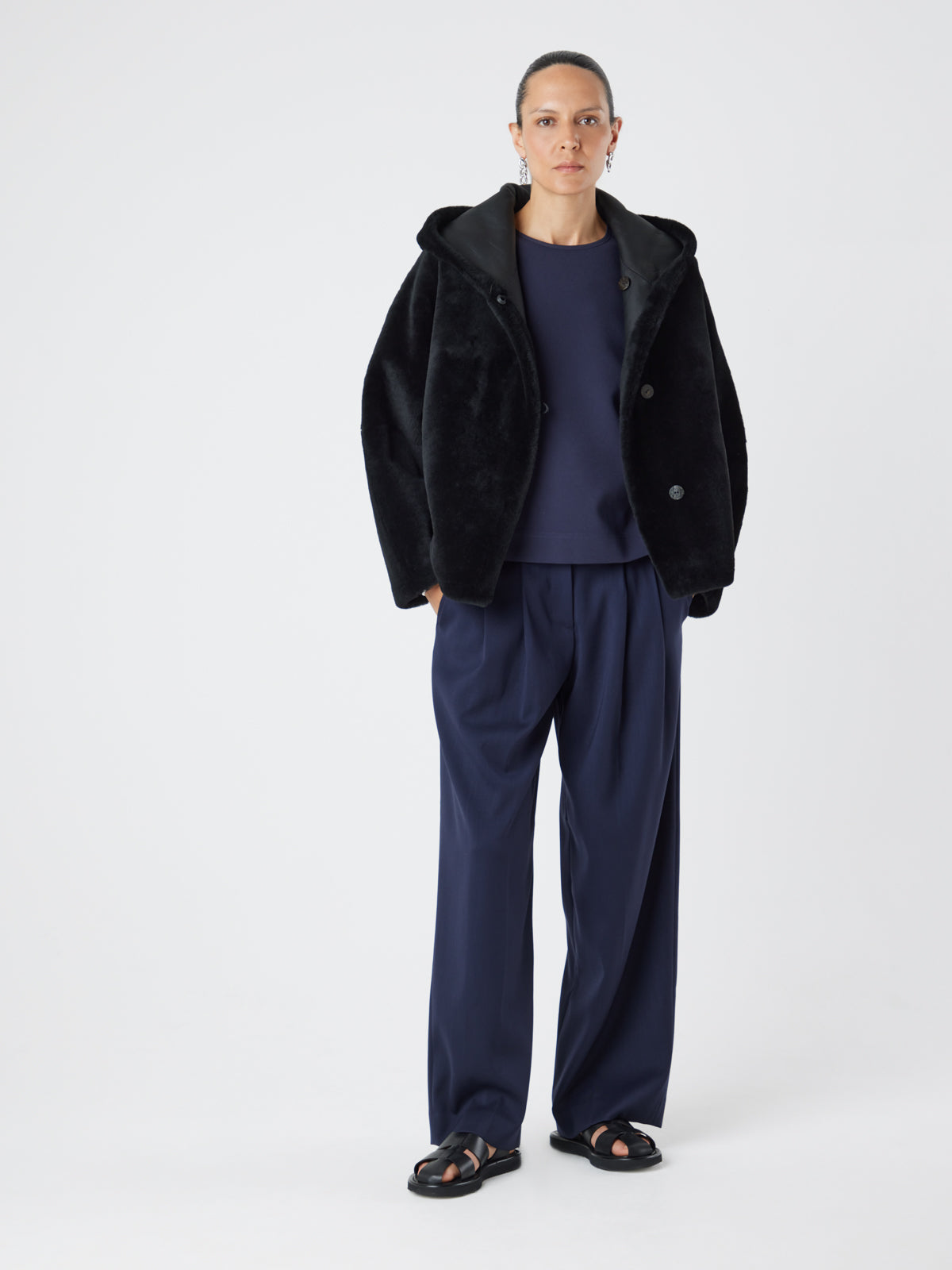 Hooded Shearling Jacket