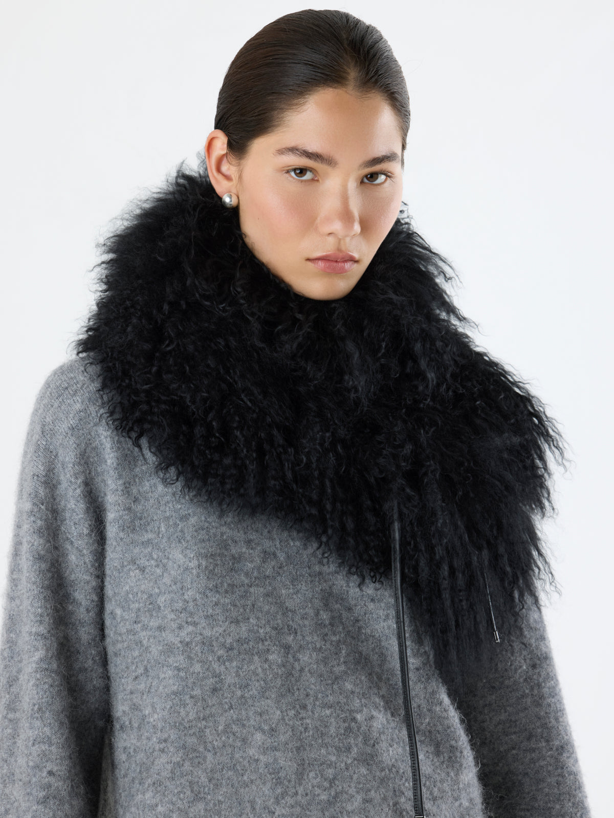 Mongolian Shearling Shawl Scarf