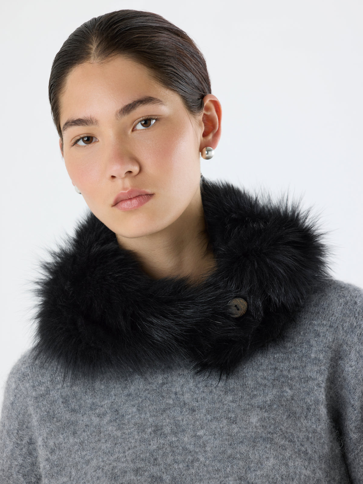 Reversible Shearling Hood