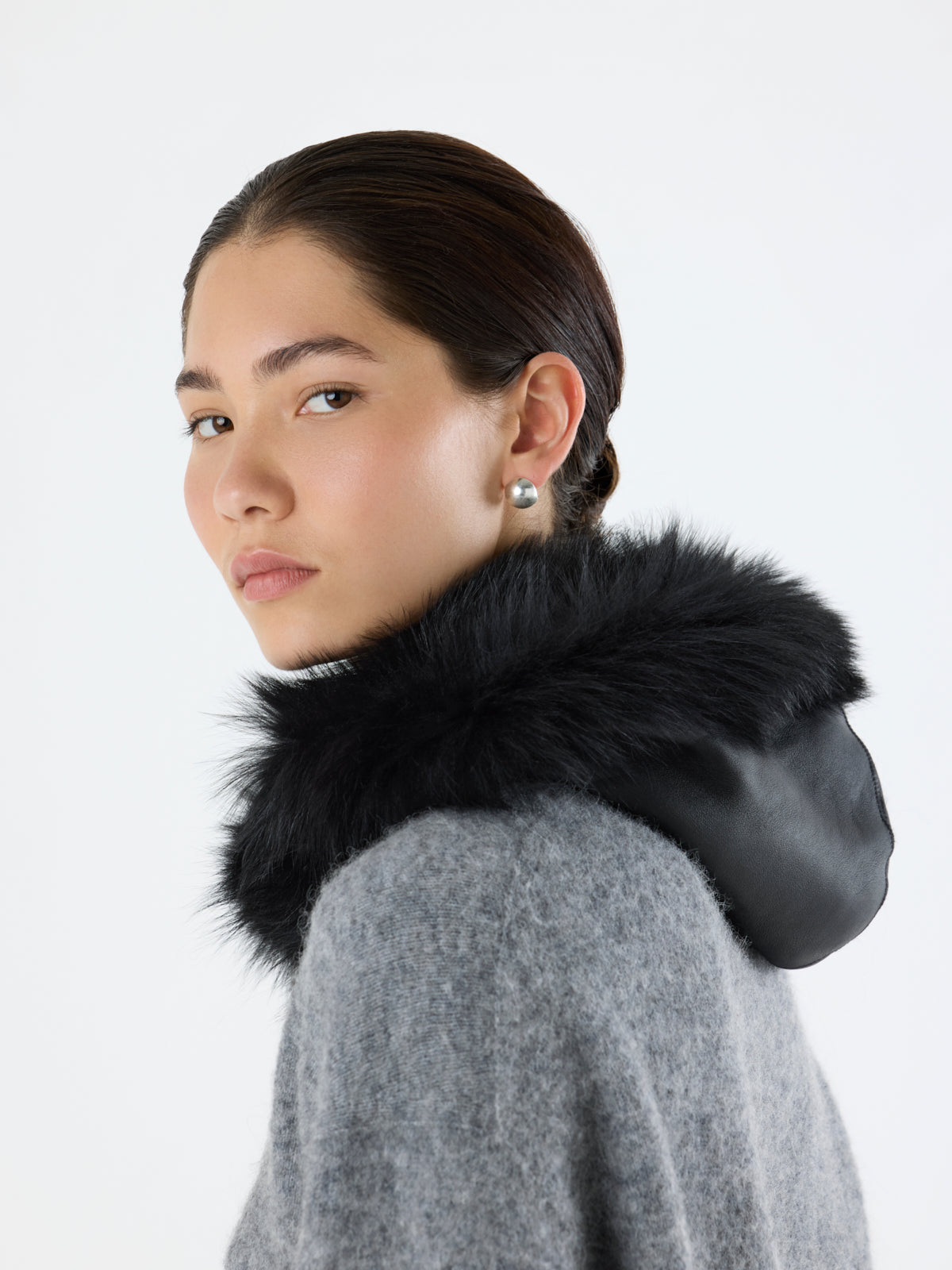 Reversible Shearling Hood