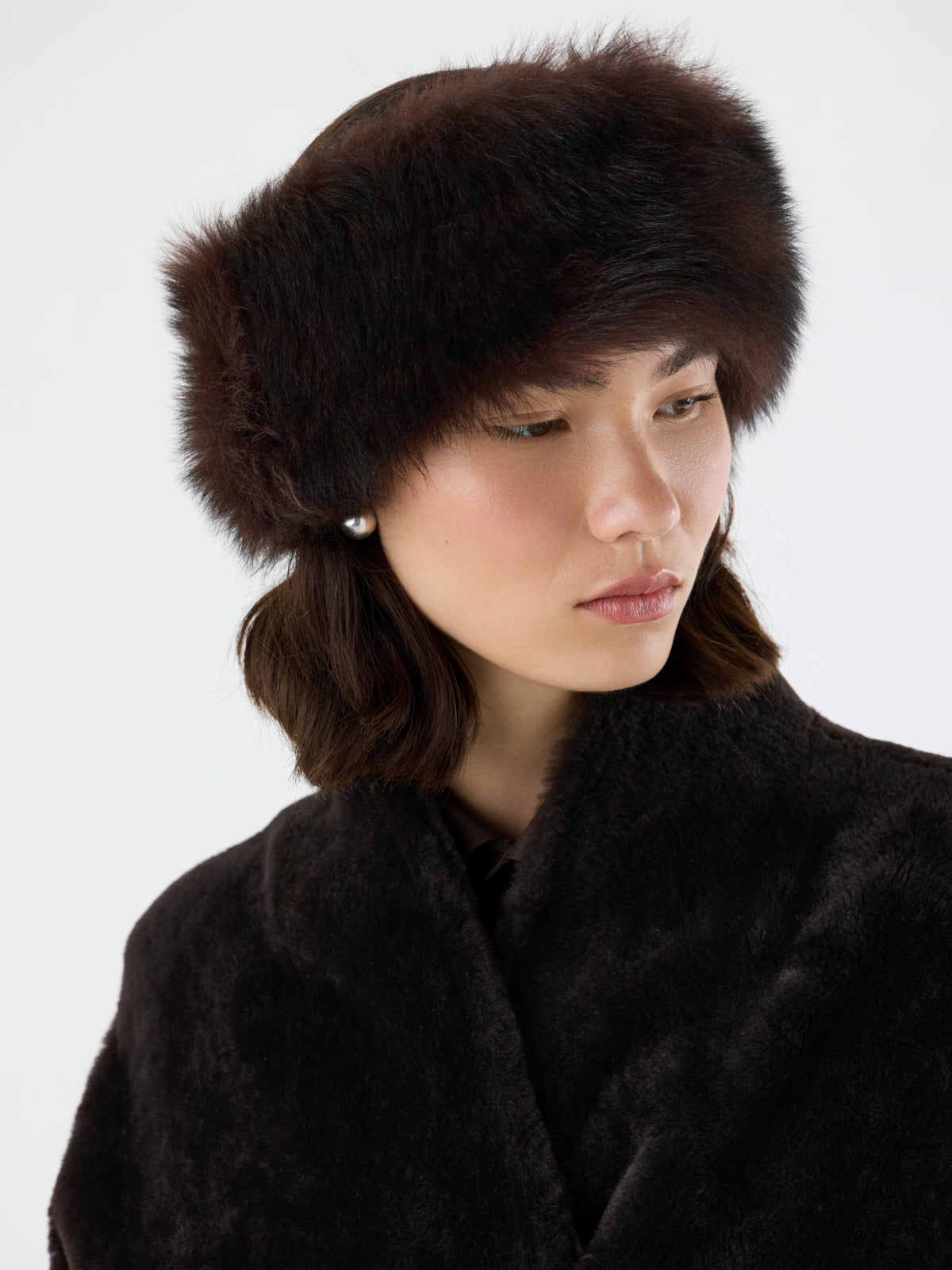 Brown Toscana Shearling Headband | Womens | Gushlow & Cole