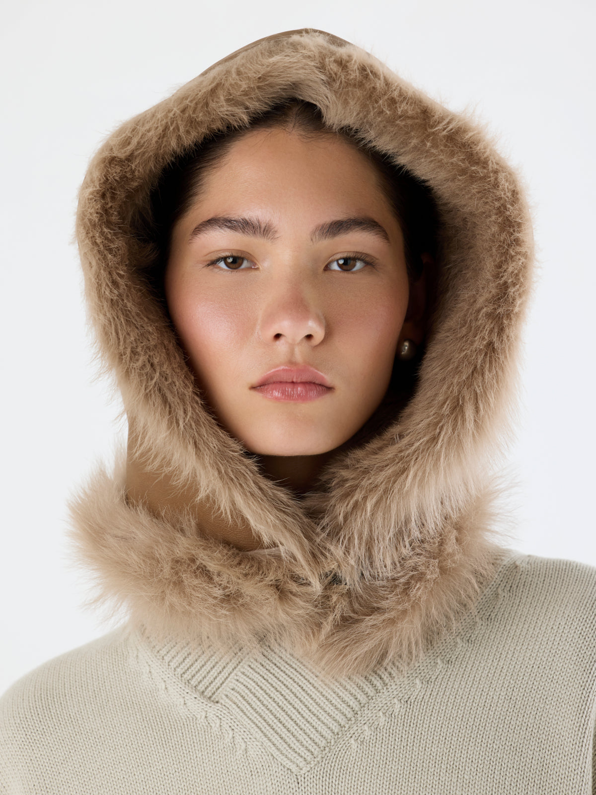Reversible Shearling Hood