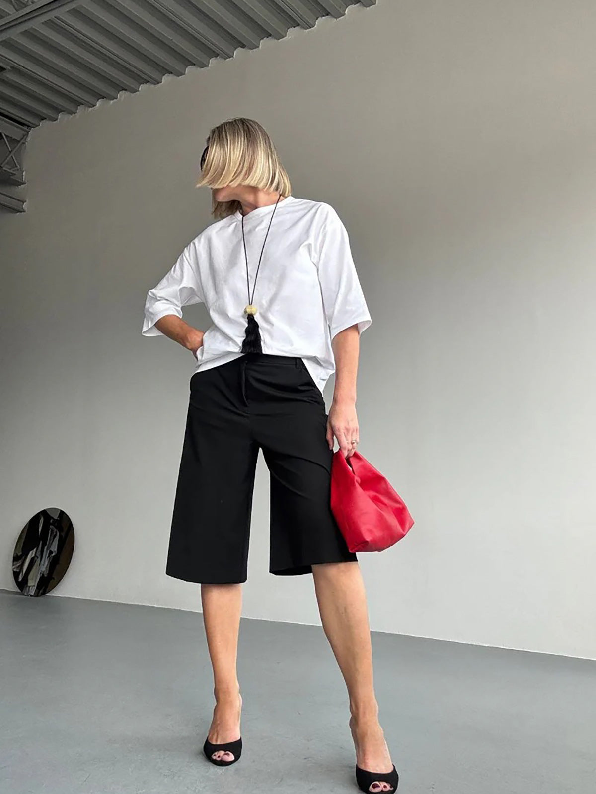 Clara Small Red Leather Shoulder Bag | Bags | Gushlow & Cole - cut out of bag front on