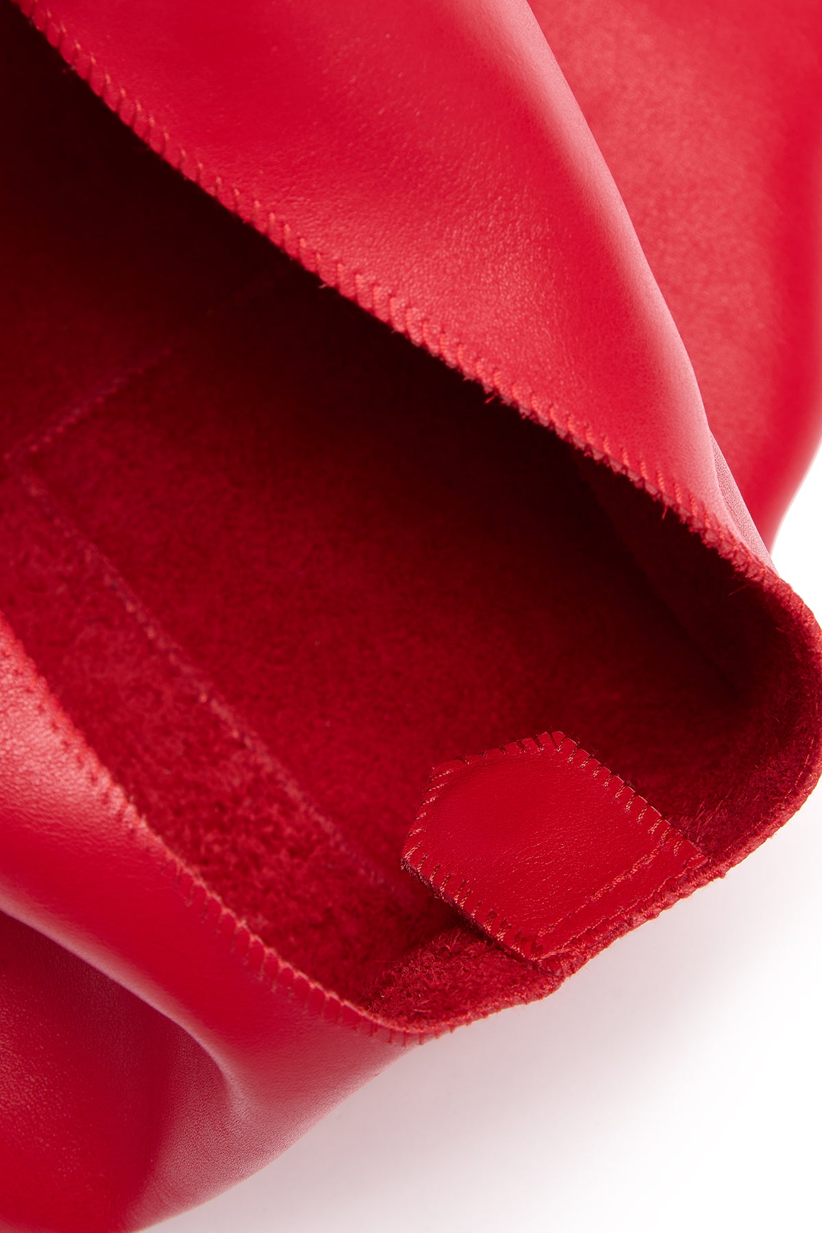 Clara Small Red Leather Shoulder Bag | Bags | Gushlow & Cole - cut out of bag close up
