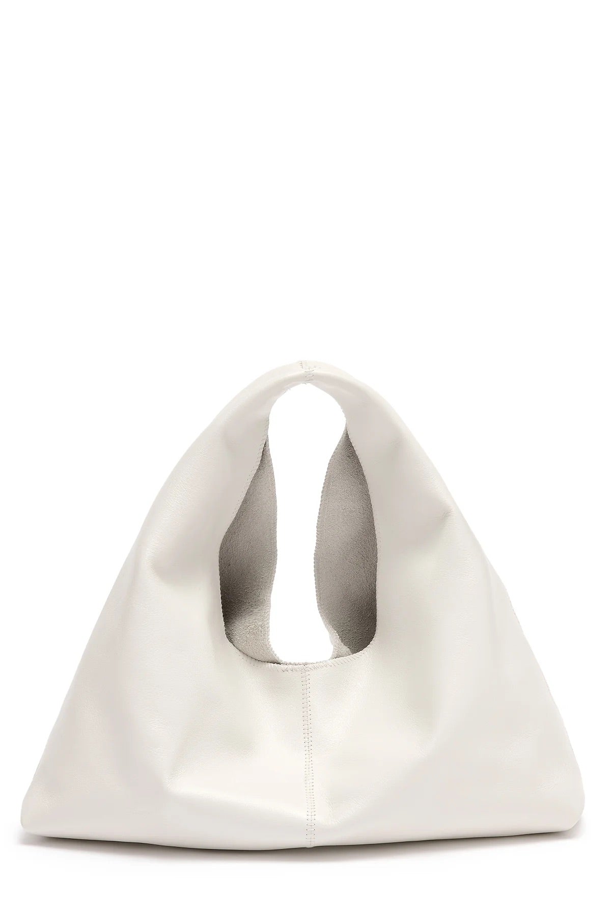 Clara Small White Leather Shoulder Bag | Bags | Gushlow & Cole - cut out of bag front on