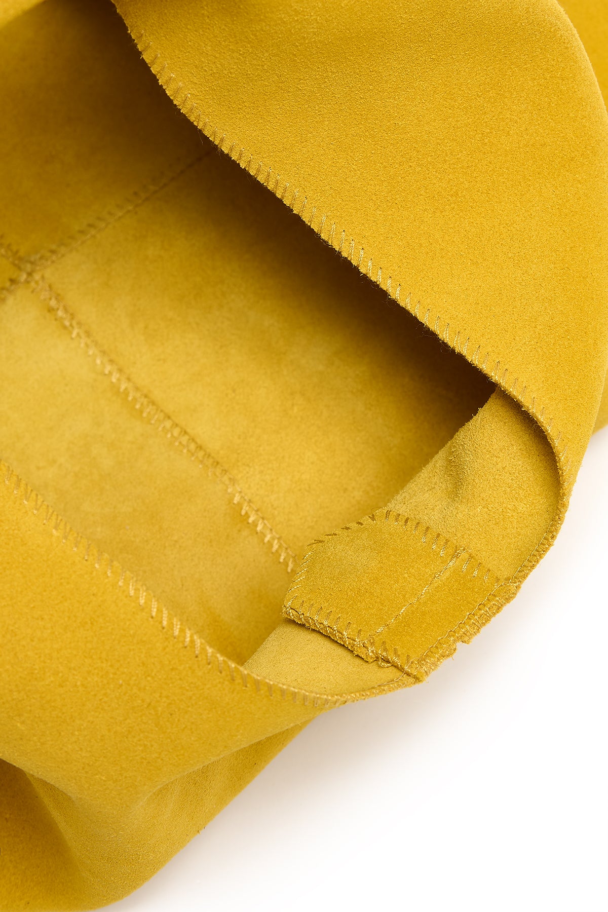 Clara Small Yellow Suede Shoulder Bag | Bags | Gushlow & Cole - cut out of bag close up