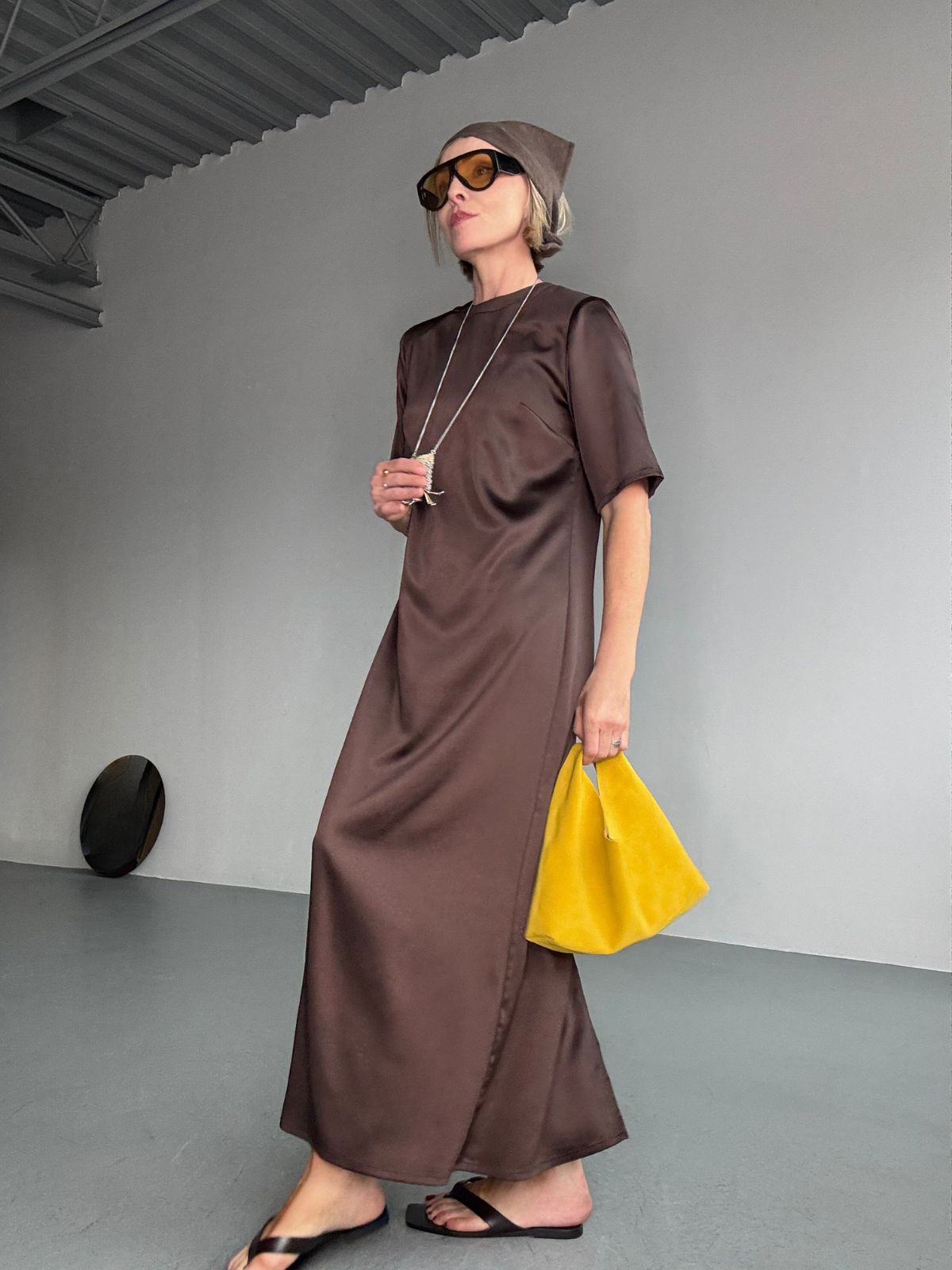 Yara Svalek wearing Clara Small Yellow Leather Shoulder Bag | Bags | Gushlow & Cole 