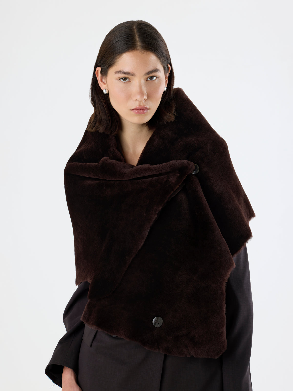 Large Merino Shearling Shawl