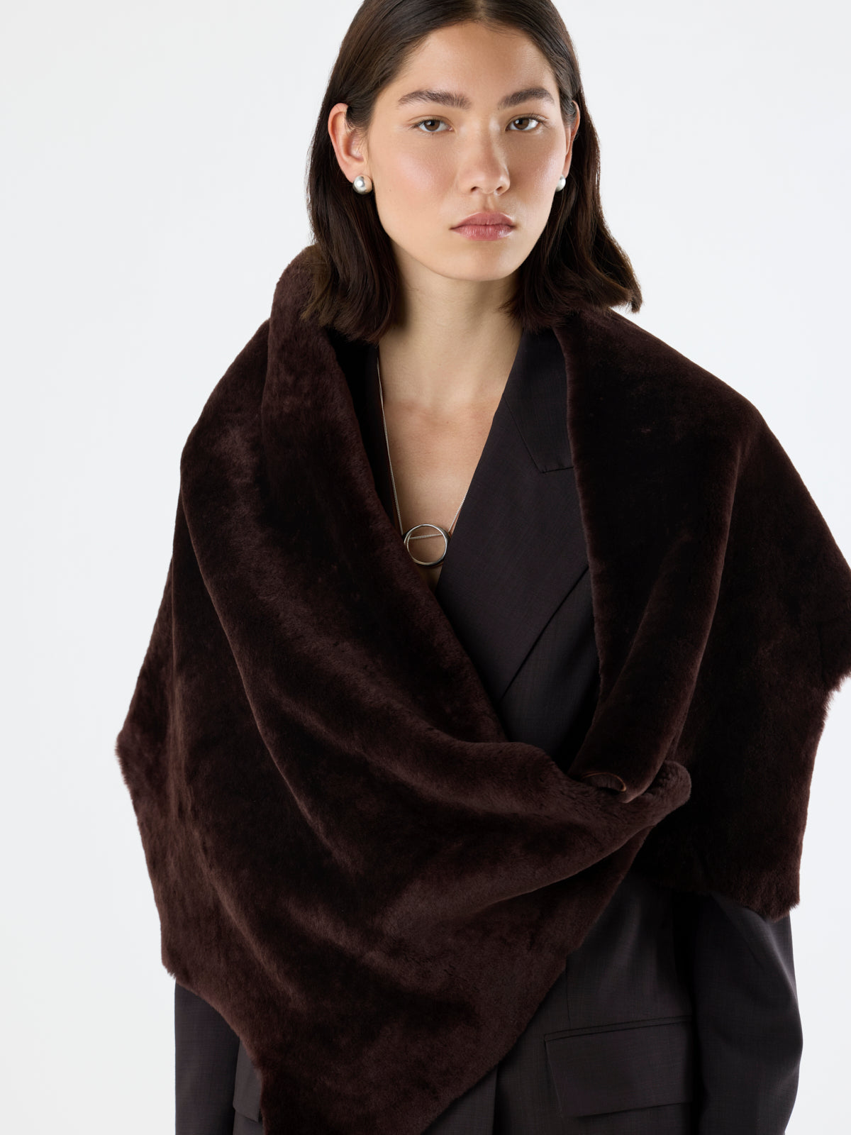 Large Merino Shearling Shawl