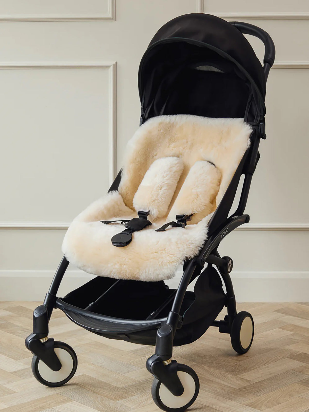Cream Sheepskin Pram Liner & Strap Cover | Kids | Gushlow & Cole - pram liner on pushchair