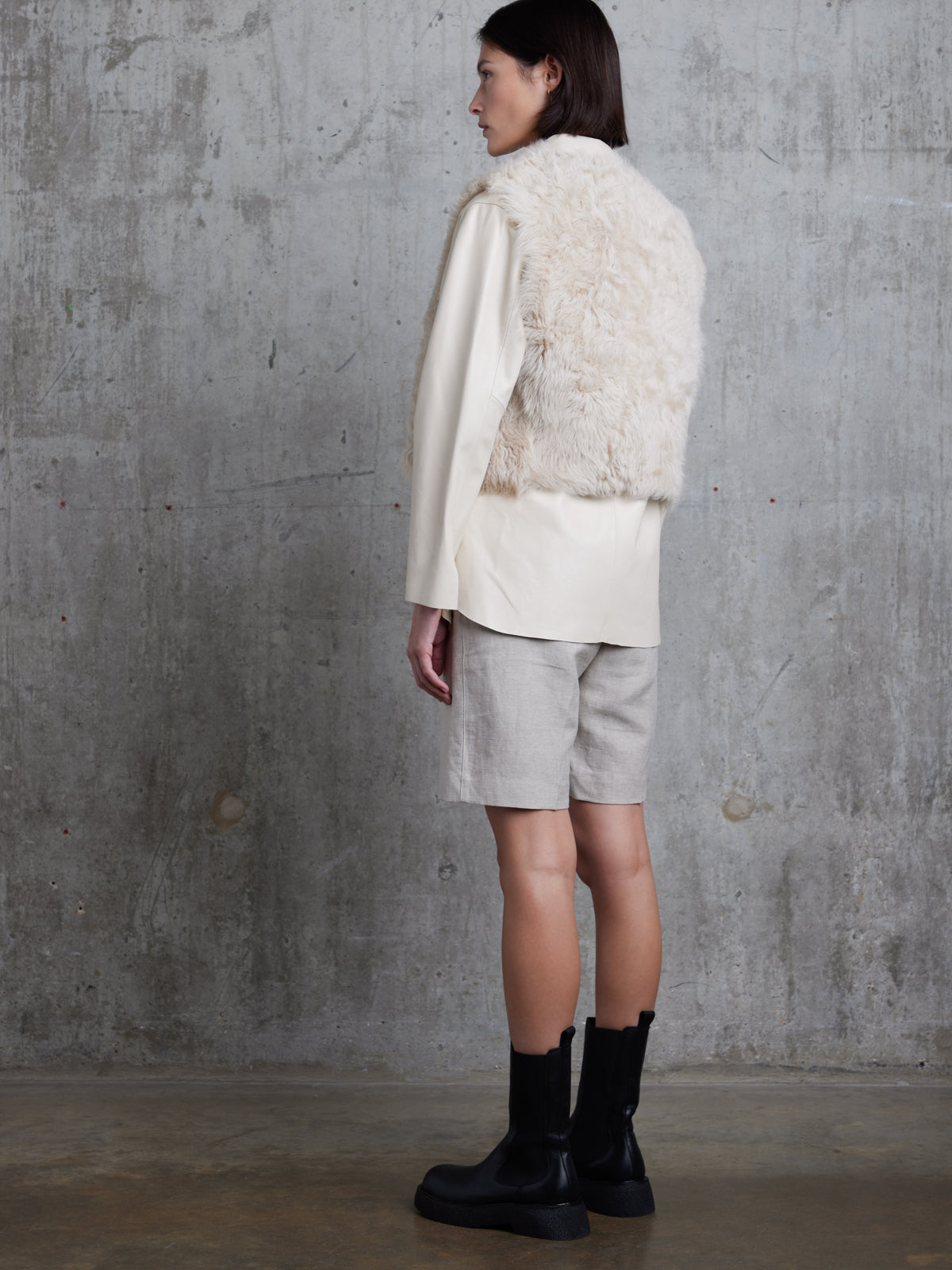 Two button Shearling Vest