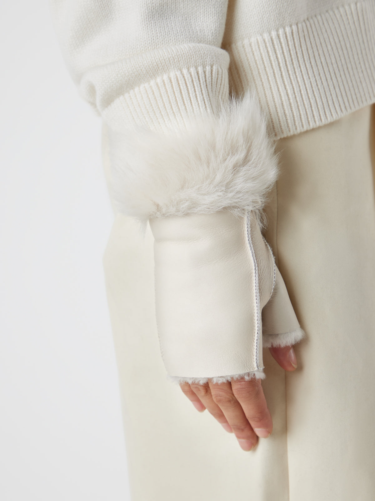 Cuffed Mini Shearling Mittens