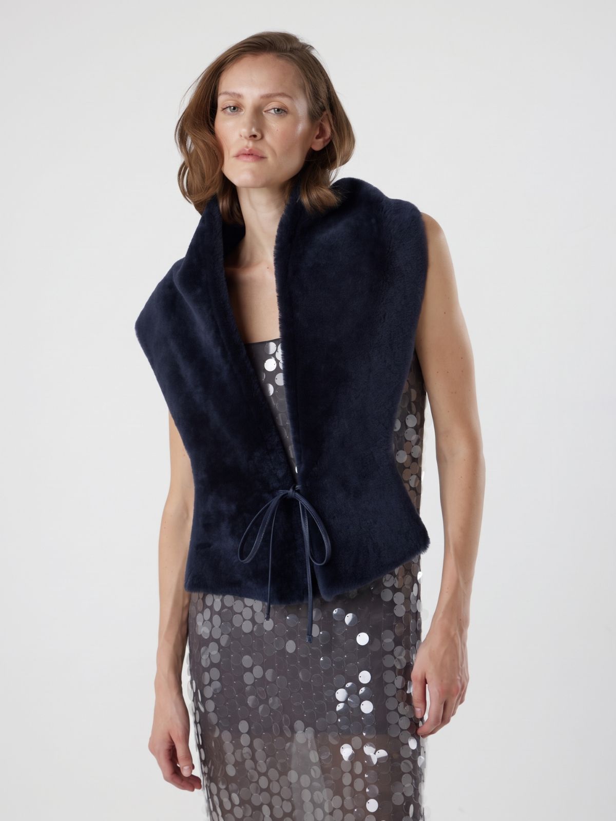 Merino Shearling Shawl Scarf