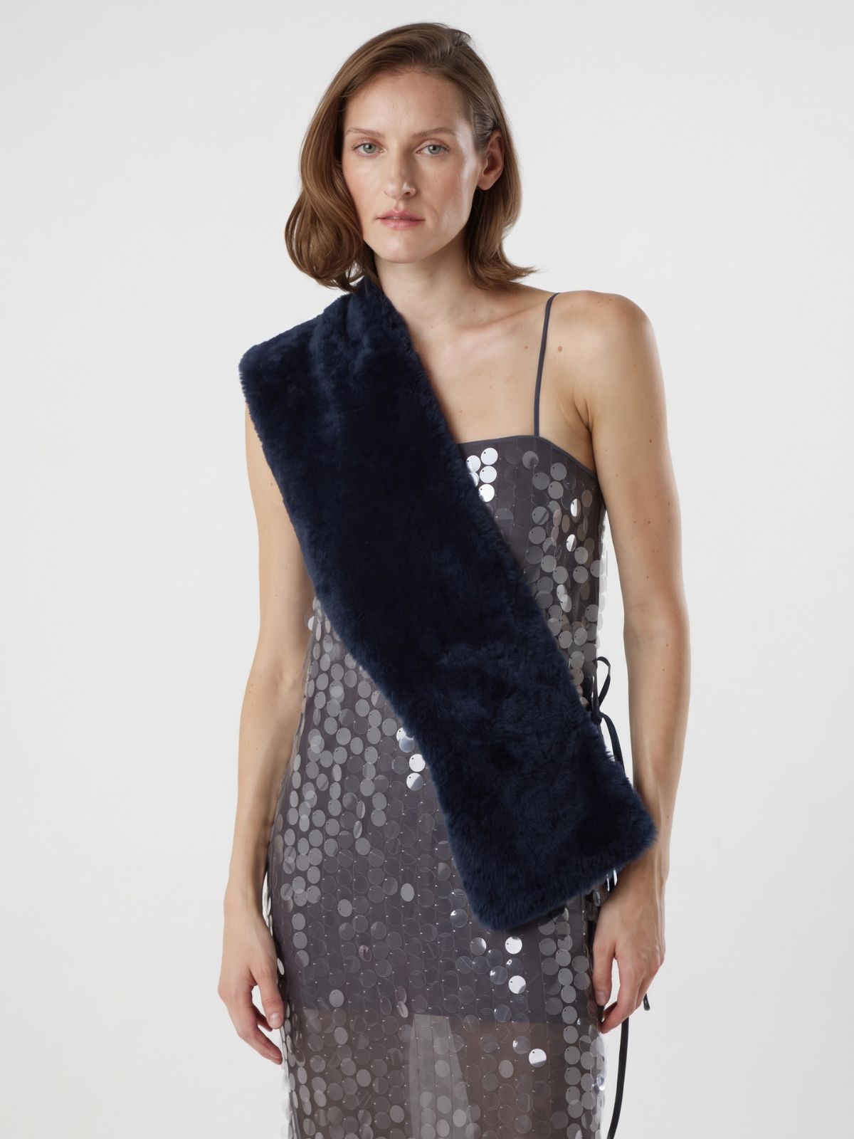 Merino Shearling Shawl Scarf