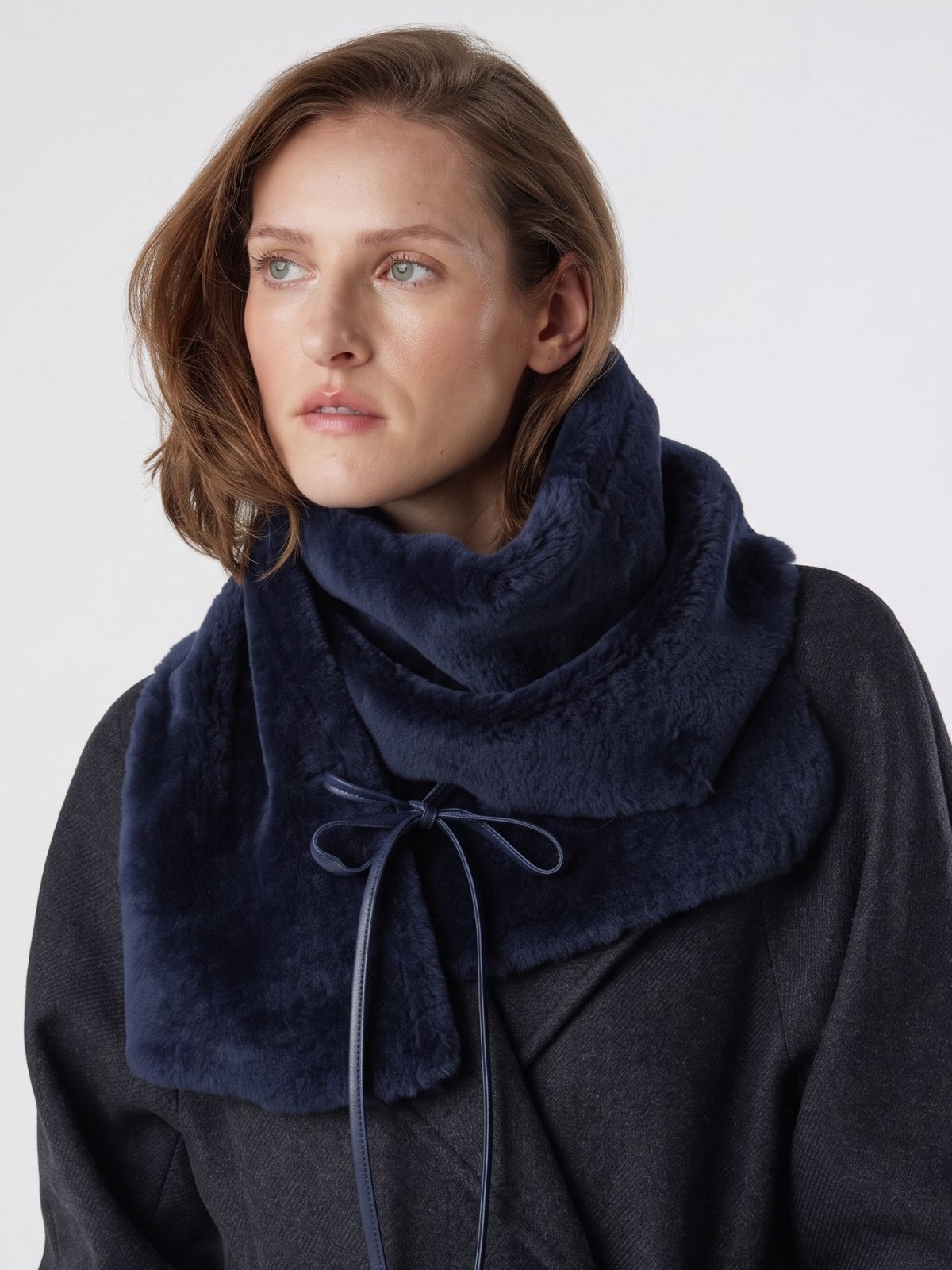 Merino Shearling Shawl Scarf