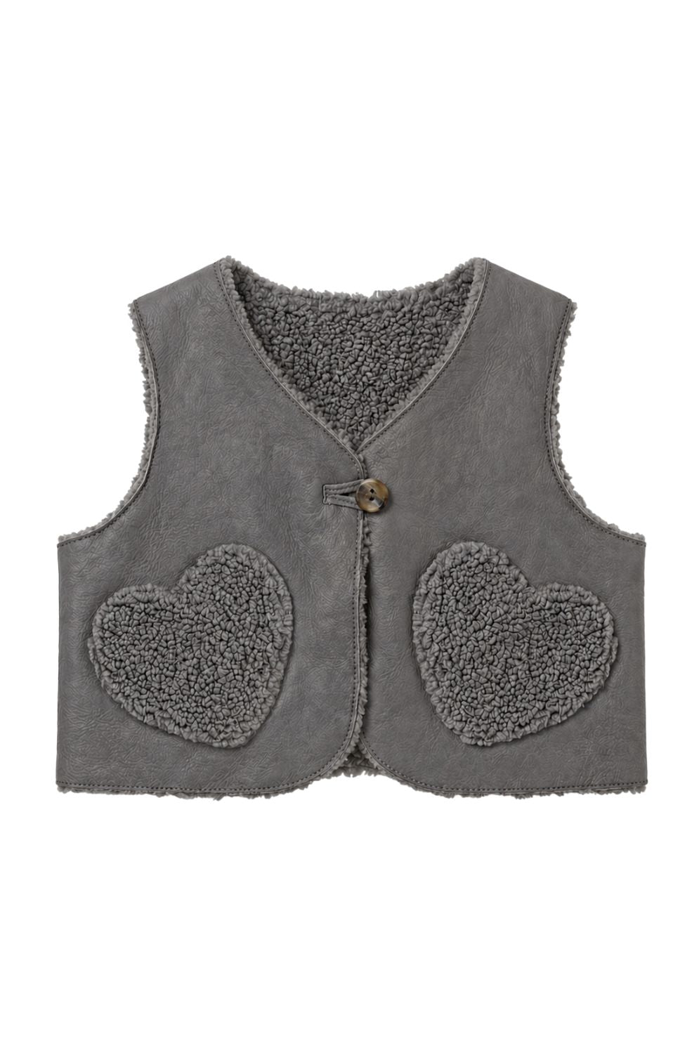 Edith Shearling Heart Gilet