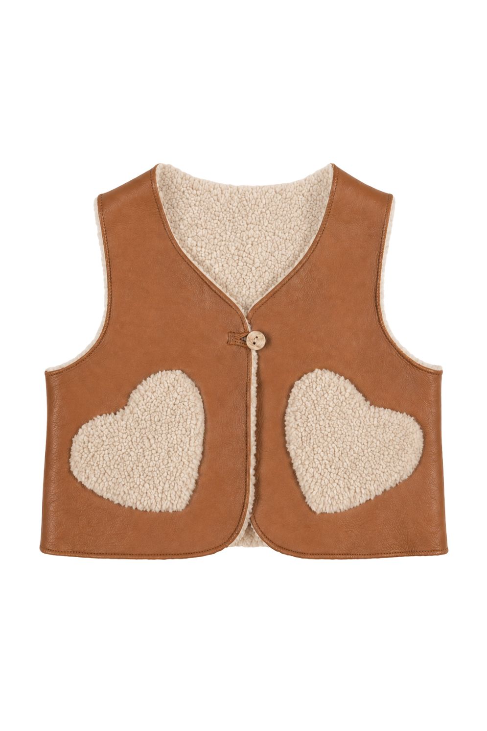 Edith Shearling Heart Gilet
