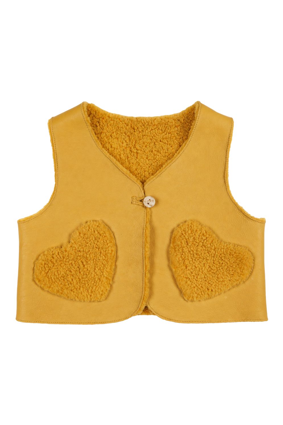 Edith Shearling Heart Gilet