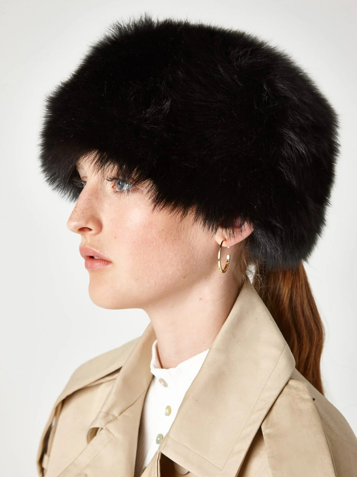 Shearling Russian Hat in Black | Women | Gushlow & Cole
