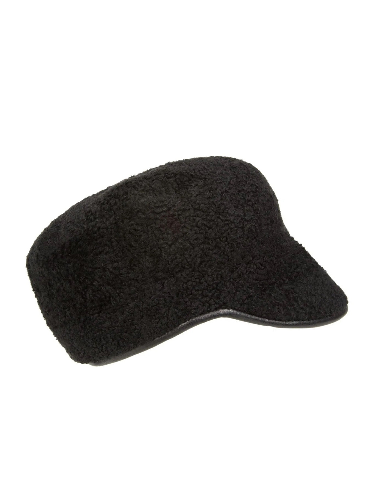 Leather Bound Shearling Cap