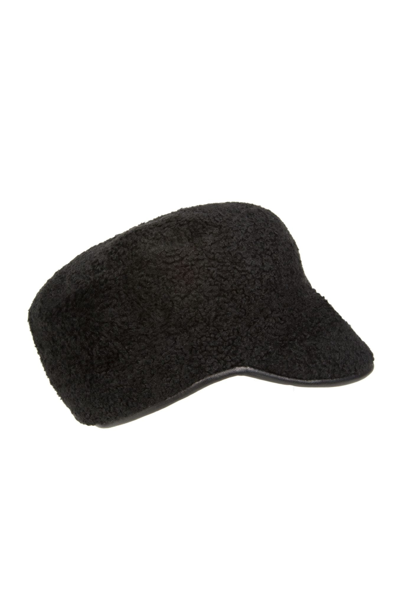 Leather Bound Shearling Cap