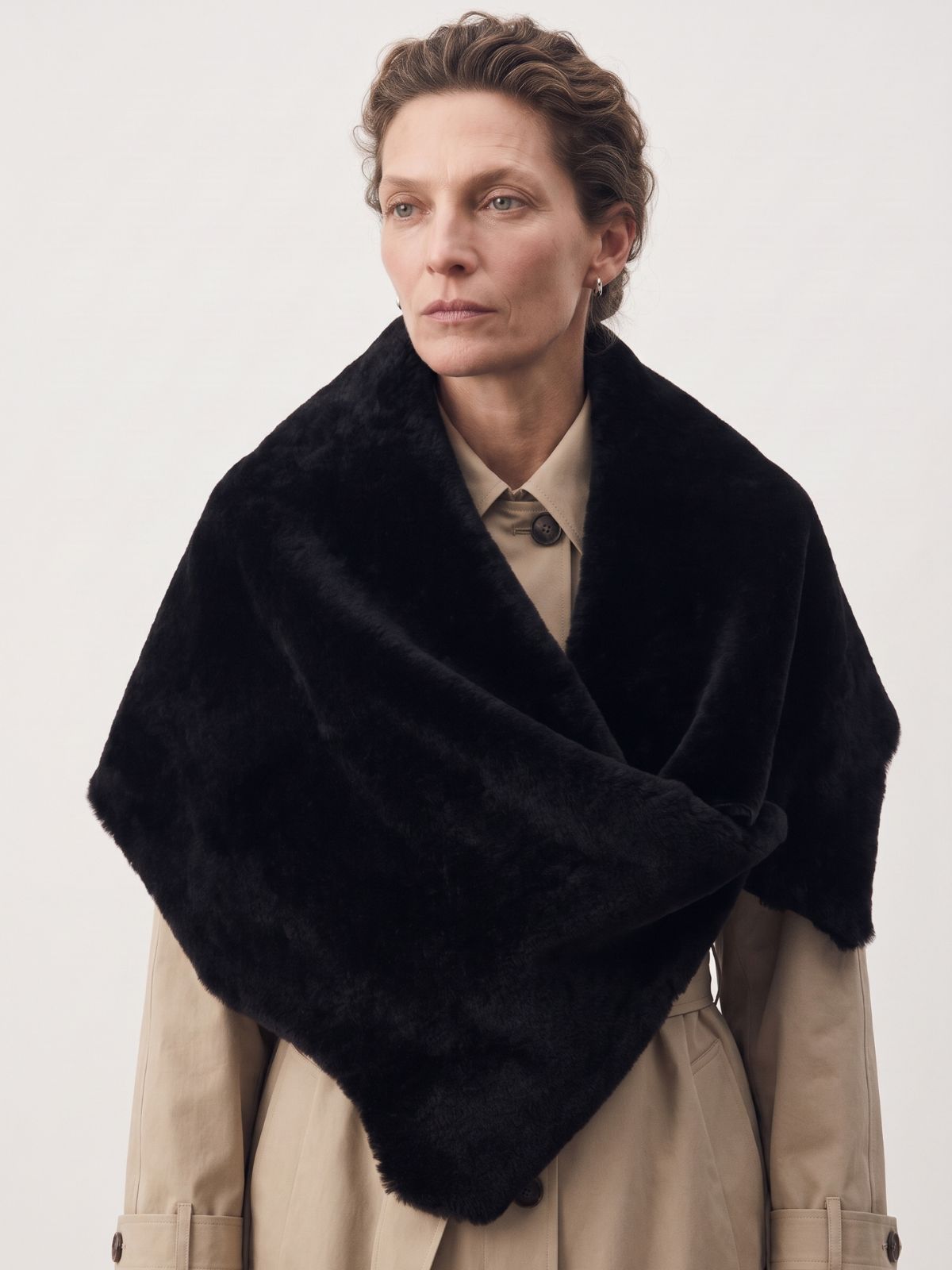 Large Merino Shearling Shawl