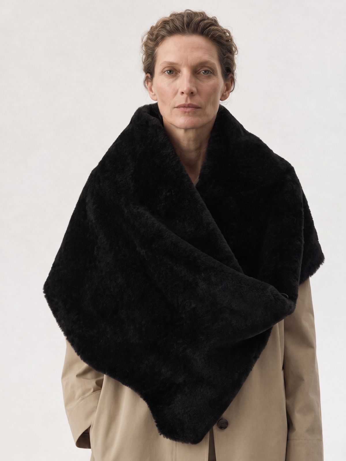 Large Merino Shearling Shawl