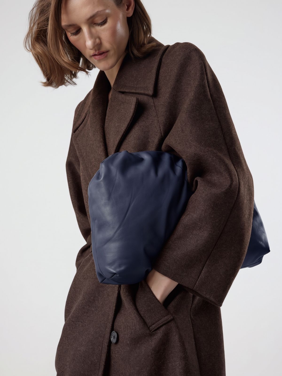 Large Soft Leather Clutch Bag