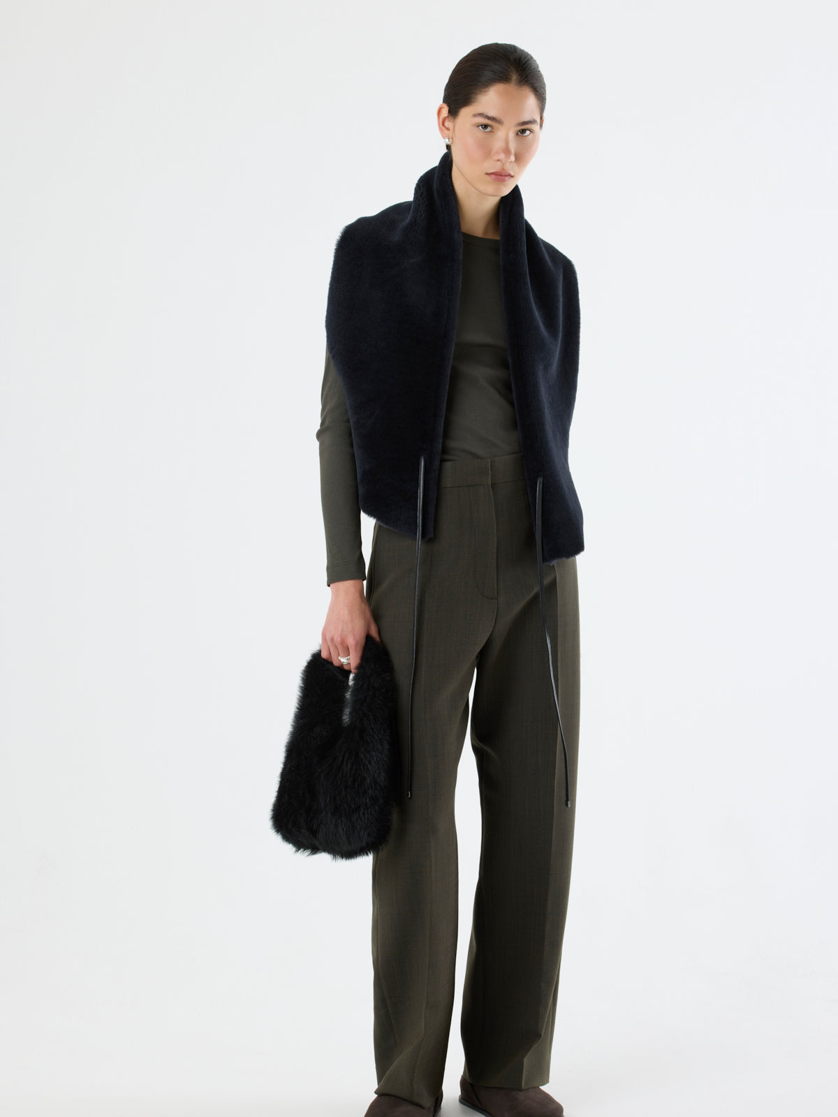 Merino Shearling Shawl Scarf